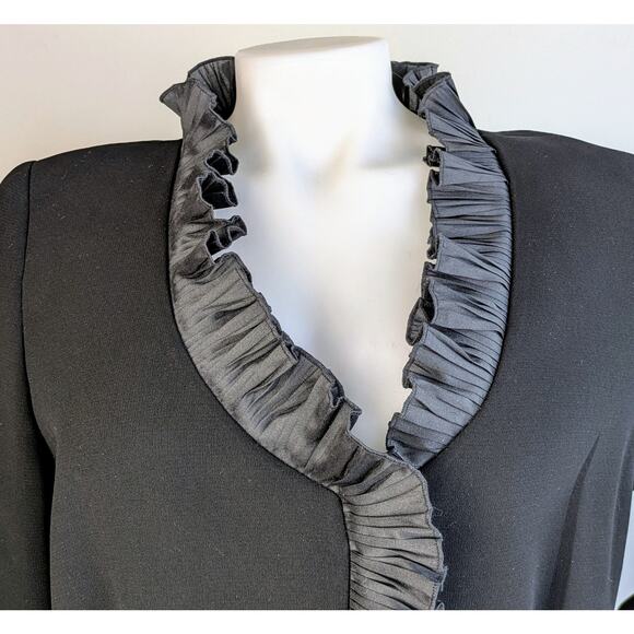 Tendencias Ferrera Blazer 12 Black Organza Ruffle Dressy Cocktail Holiday Spain - Picture 3 of 12